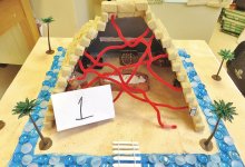 Model of a pyramid built by a student