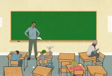 An illustration of a teacher trying to engage students