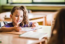 Elementary students talking