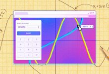 an illustration depicting an app enhancing traditional, paper math instruction